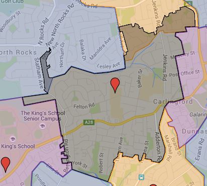 Major update to Carlingford West Public School Catchment and also added Barnier and Quakers Hill East Public School Catchment