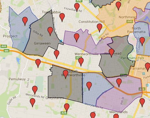 Five more catchment added to the map in Western Sydney, Girraween, Metalla Road, Ringrose, Parramatta West and Hilltop Road Public School