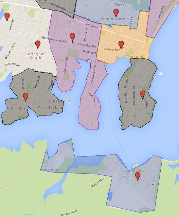 Bundeena, Burraneer Bay , Cronulla, Cronulla South and Lilli Pilli Public School Catchment Map Added