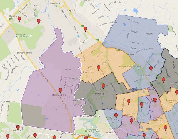 Marsden Park, Riverstone and Rouse Hill Public School Catchment Map Added